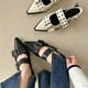 thumbnail image 4 of Zapatos de tacón grueso con remaches para mujer, sandalias informales, estilo urbano, Punk, Vintage, para primavera y verano, 2023, 4 of 4
