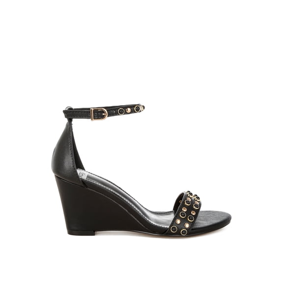 Nidara Studs Embellished Genuine Leather Sandals