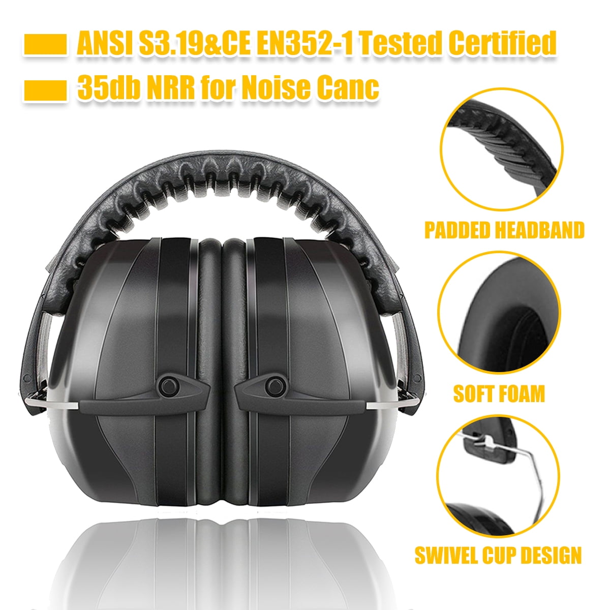 Toorise Noise Reduction Ear Muffs NRR 29 dB Safety Earmuffs Adjustable