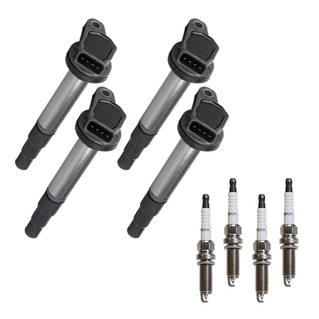 ISA Ignition Coils and Denso Iridium Spark Plugs Compatible with Toyota Corolla Prius 1.8L UF596