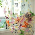 thumbnail image 5 of Nvzi 2Pcs Butterfly Flocking Voile Tulle Sheer Curtain Window Panel Drape 39.4x78.8 - Pink, 5 of 5