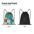 thumbnail image 5 of Easygdp Cool Dino Playing Skateboard Drawstring Backpack, Beach Sackpack, Travel Sackpack Lightweight for Sports, Gym, Travel, Swimming - Small, 5 of 9
