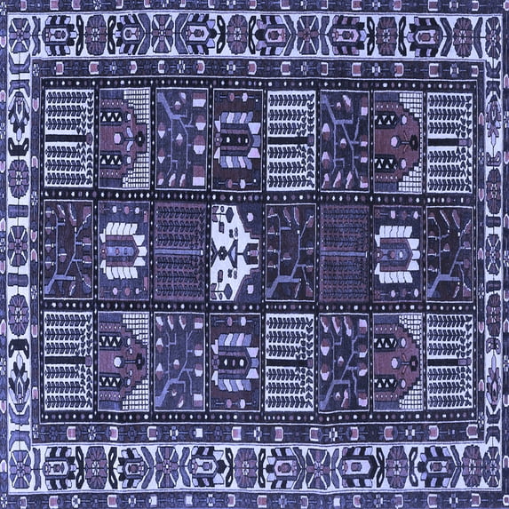 Ahgly Company Indoor Square Persian Blue Traditional Area Rugs, 8' Square