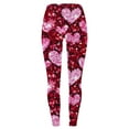 thumbnail image 4 of Gamivast Valentine's Day Leggings for Women Heart Printed Tummy Control Holiday Pants Trendy High Waist Pull on Legging Casual Party Stretchy Pant, 4 of 6