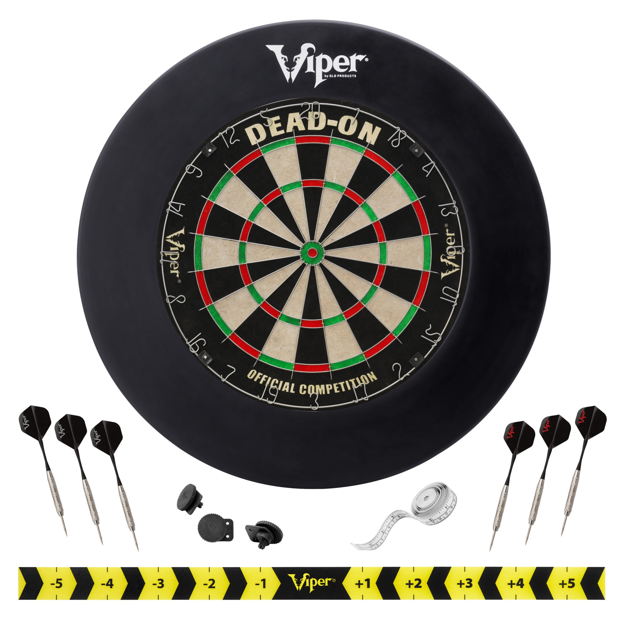 Viper Dead On Sisal Dartboard, Two Sets Starter Darts, Viper Guardian Black