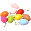 12pcs DIY Plastic Easter Eggs Colored Hangable Children Colored Drawing Simulation Eggs New