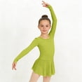 thumbnail image 3 of Agkizg Girls Dance Dress Solid Long Sleeve Round Neck Mesh Ballets Leotard Practice Wear Comfortable Fitting Dress,Sizes 14-15 Years, 3 of 6
