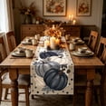 thumbnail image 2 of Fall Linen Table Runner, Maple Leaf Pumpkin Print Fall Harvest Thanksgiving Table Runners for Dining Table Decor, 2 of 6