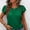 Green, variant on ECZHAW Shirts for Women Ruffle Cap Sleeve Dressy Tops Work Office Pleated Round Neck Blouses Summer Basic Tees