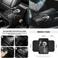 thumbnail image 5 of Yuyamidu 12 Pack Car Accessories Skull Front Auto Seat Cover Black Steering Wheel Cover Seatbelt Strap Pad Armrest Mat Trash Can Air Vent Holder Cup Holders Rearview Mirror Cover Keychain, 5 of 7