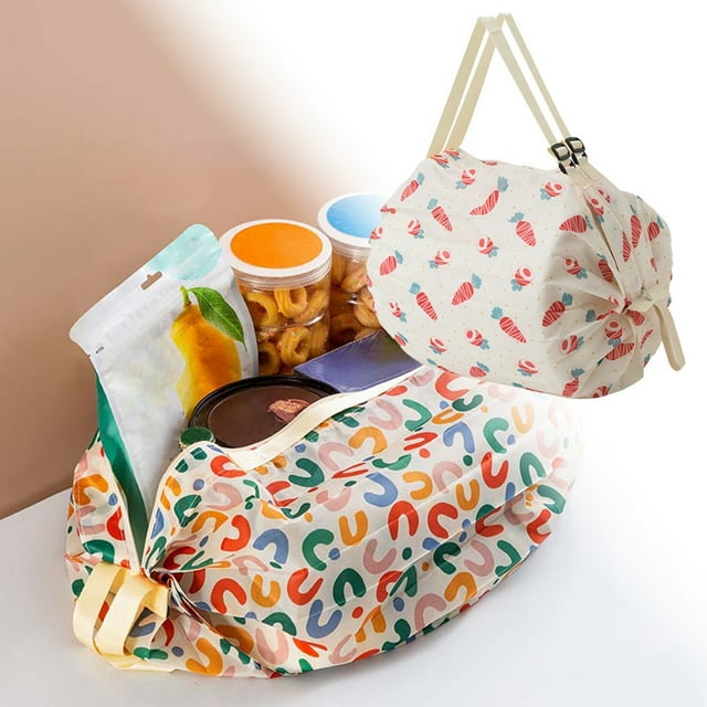Foldable Shopping Bag Travel Shoulder Portable Thickened Oversized Eco Friendly Materials Recyclable Portable Design Large Capacity Multi Purpose Reinforced Load Bearing Fashionable and Colorful