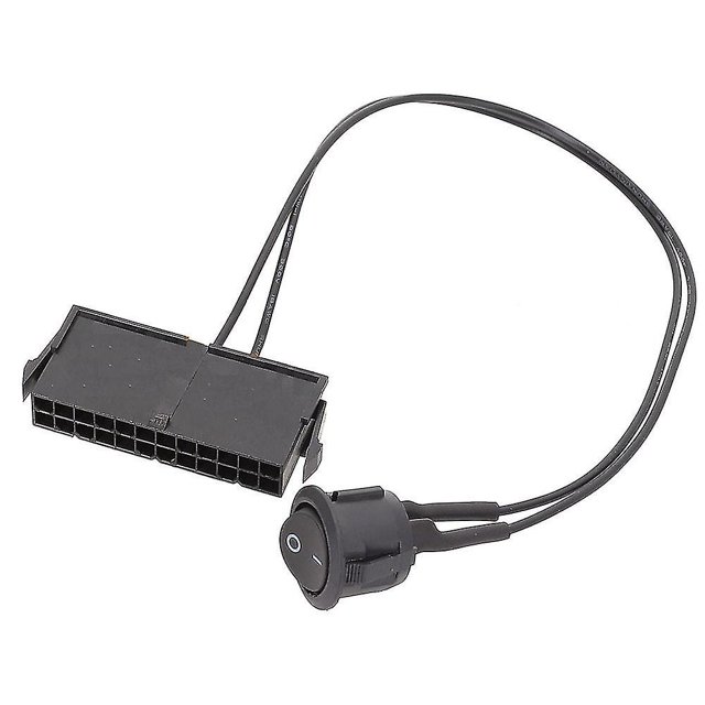 Fuente de alimentación ATX hembra de 24 pines Probador de arranque Puente de arranque Cable de interruptor de encendido y apagado 18AWG 30CM