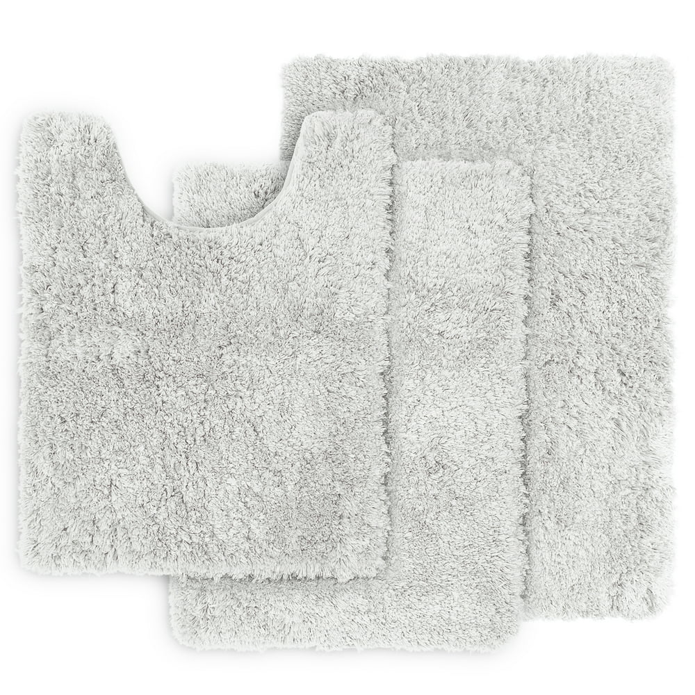 Clara Clark Set of 3 Shaggy Bath Rug with NonSlip Backing Rubber