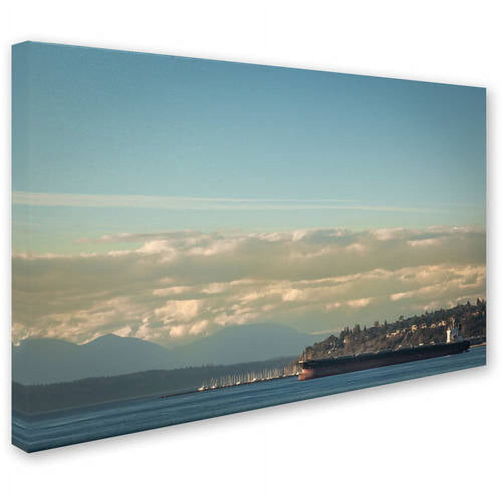 Trademark Fine Art "Seattle Toward Bainbridge" Canvas Art by Yale Gurney