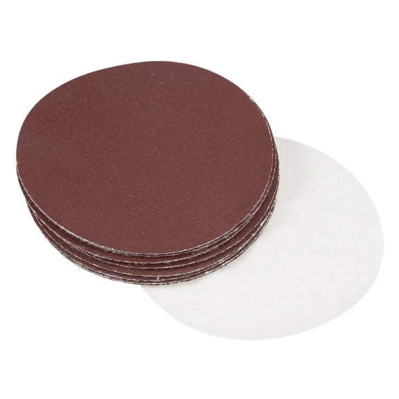 10Pcs 7 Inch Hook and Loop Sanding Disc 100 Grits Flocking Sandpaper Brown