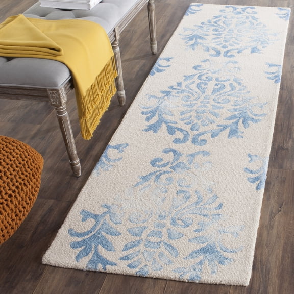 Safavieh Dip Dye Cadence Damask Wool Runner Rug, Beige/Blue, 2'3" x 8'