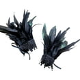 thumbnail image 2 of Muñequeras de plumas, accesorio de disfraz para mujer, de plumas, s de muñeca de Halloween con cinta para fiesta de cosplay Negro Hugo Puños de muñeca, 2 of 7