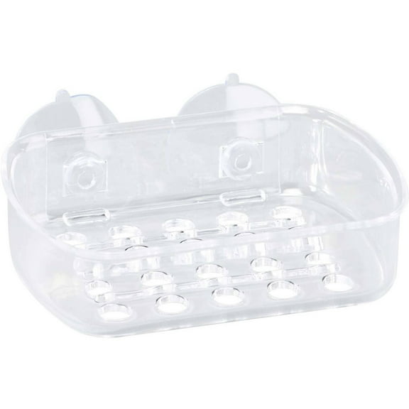 Bath Bliss Plastic Soap Dish, Suction Cup Mount, Clear