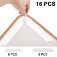 thumbnail image 1 of 16 Pcs Double Sided Washable Removable Anti Curling Corner Carpet Gripper, Non Slip Renewable Adhesive Rug Tape for Hardwood Floors and Tile-White, 1 of 9