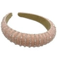 thumbnail image 2 of Hairbands Beaded Crystal Rhinestone Headpiece Bohemian Fashion Hoops Headbands Headwear Gift for Women Beach Ornament Peach pink, 2 of 10