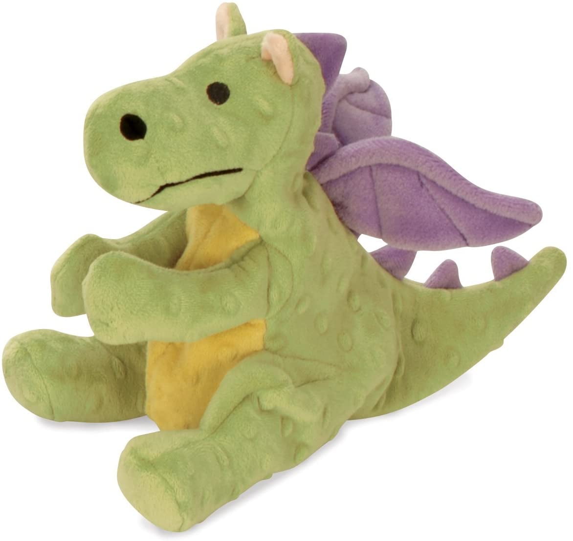 goDog Dragon with Chew Guard Technology Tough Plush Dog Toy Small Lime