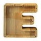 thumbnail image 2 of Lata de ahorro de madera con letras en inglés y cristal transparente., 2 of 6