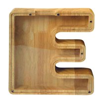 Matoen Large Piggy Banks 26 English Alphabet Letter for Boys Girls, Wooden Personalized Money Box Birthday Gift, Bedroom Living Room Decoration