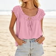 thumbnail image 5 of SwiftWear Women's Ruffle Drawstring Cute Tank Top Crew Neck Sleeveless Cami Casual Loose Fit Beach & Vacation Top​, 5 of 8