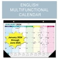 thumbnail image 3 of opvise Calendar 2024-2025 Multifunctional English Calendar Beautiful Durable 365 Day Countdown Desktop Calendar Multicolor A, 3 of 8