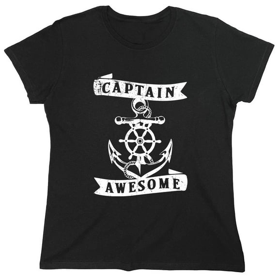 Captain Awesome Sarcastic Humor Novelty Funny Women's Casual Tees