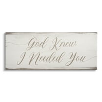 Stupell Industries God Knew I Needed You Romantic Religious Phrase Canvas Wall Art, 40 x 17, Design by Daphne Polselli