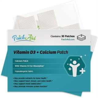 Vitamin D3 Plus Calcium Vitamin Patch by PatchAid Color: Clear, Size:  6-Month Supply 