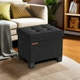thumbnail image 6 of Small Ottoman Foot Rest with Legs, 12.6 x 15.8 x 13.2 Inches Foot Stool, Load up to 660 lb, for Living Room, Bedroom, Dorm, Slate Gray ULSF012G01, 6 of 8
