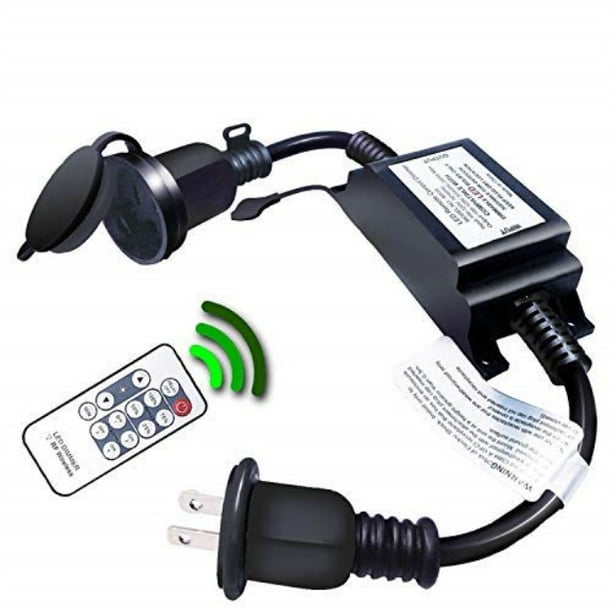 Outdoor Dimmer Wireless Rf Smart Plug In Switch Remote Control Dimming Controller 200w Max Power 150ft Range Ip68 Waterproof Stepless For Dimmable Led String Lights Com Outdoor Dimmer Wireless Rf Smart Plug, Outdoor Remote Light Switch Uk