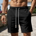 thumbnail image 6 of VBVC Men's Cotton-Linen Shorts with Pockets,Lightweight Workout Golf Shorts For Men,Black,S-2XL, 6 of 7