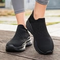 thumbnail image 7 of Domzle Womens Mens Slip on Walking Shoes Comfort Lightweight Casual Sneakers Non-Slip Breathable Work Shoes Mesh Sport Casual Fashion Running Sneakers Black, 7 of 7
