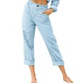 thumbnail image 1 of Pantalones Casuales Pantalones casuales de mujer Pantalones de verano de algodón transpirable Pantalones delgados (Azul claro M) Ygjytge para Mujer azul claro T XL, 1 of 9