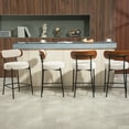 thumbnail image 7 of ALEAVIC Bar Stool Set of 3, Counter Height Upholstered Stools with Metal Legs for Kitchen Dining Room Bar, Beige, 7 of 7