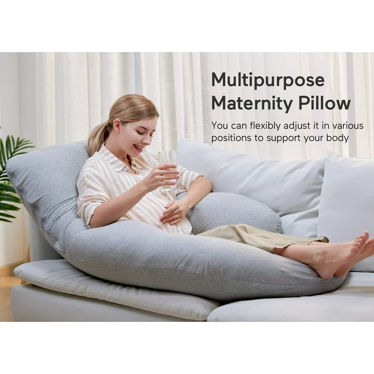 Momcozy - U Shaped Pregnancy Pillow - Gray