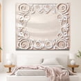 thumbnail image 4 of Boho Decor Tapestry Aesthetic Midcentury Modern Delicate Swirls Tapestry Intricate Filigree Tribal Boho Abstract Shapes Wall Hanging Tapestry for Living Room House Home Office Bedroom Deco (51x59in), 4 of 6