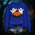 thumbnail image 5 of yueewhu Women's Halloween Costumes Adult Cute Spooky Pumpkin Ghost Sweatshirt (Blue, S), 5 of 8