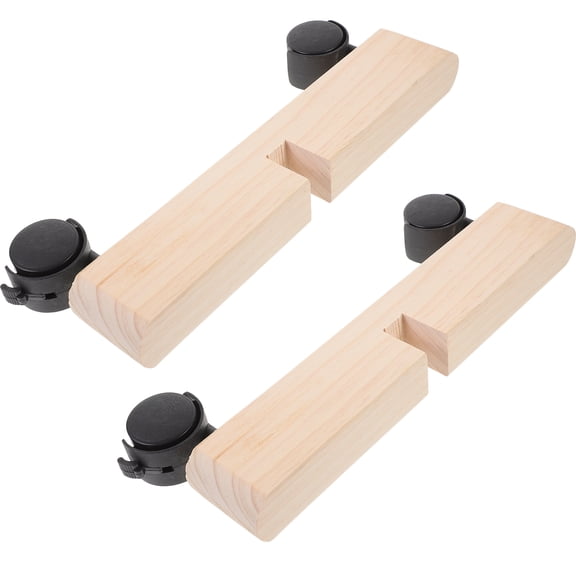 unbranded 2pcs Divider Stand Replacement Divider Bracket Wooden Screen Feet Base with Roller
