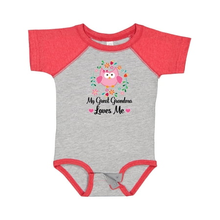 

Inktastic My Great Grandma Loves Me Owl Girls Baby Bodysuit