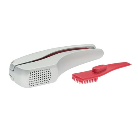 Zyliss Susi 3 Garlic Press Built in Cleaner - Crush  Mince and Peeler  Silver Aluminum Dishwasher Safe