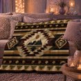 thumbnail image 6 of Southwestern Geometric Mountain Medallion, Peaceful Mountain Lake Scene, Warm Flannel Blanket for Cabin and Lodge, Outdoor Lovers Thanksgiving Gift, Artistic Home Decor, 6 of 9