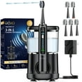 thumbnail image 1 of OILSAO Cepillo de dientes eléctrico con hilo dental combinado en un cepillo de dientes profesional con hilo dental para limpieza de dientes y eliminación de placa con hilo dental, recargable con 5 cab, 1 of 7