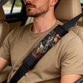 thumbnail image 5 of Xixirimido Car Seat Covers Front Seats Only with Belt Covers Armrest Box Cover 5Pcs Set for SUV Sedan Van Truck PU Leather Seat Protector Automotive Accessories, Wolf Forest American Flag, 5 of 8