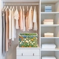 thumbnail image 4 of Yayeee Collapsible Cube Storage Bin with Lid Fabric Closet Decorative Basket with Handles, Orange Floral Garden, 4 of 7