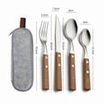 thumbnail image 5 of Juego de Cubiertos Completo Cuchillo, Tenedor, Palillos y Cuchara Juego de Viaje de Acero Inoxidable Tenedor con de Madera B, 5 of 5