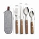 thumbnail image 5 of Juego de Cubiertos Completo Cuchillo, Tenedor, Palillos y Cuchara Juego de Viaje de Acero Inoxidable Tenedor con de Madera B, 5 of 5
